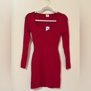NWT A&F Red Ribbed Knit Top